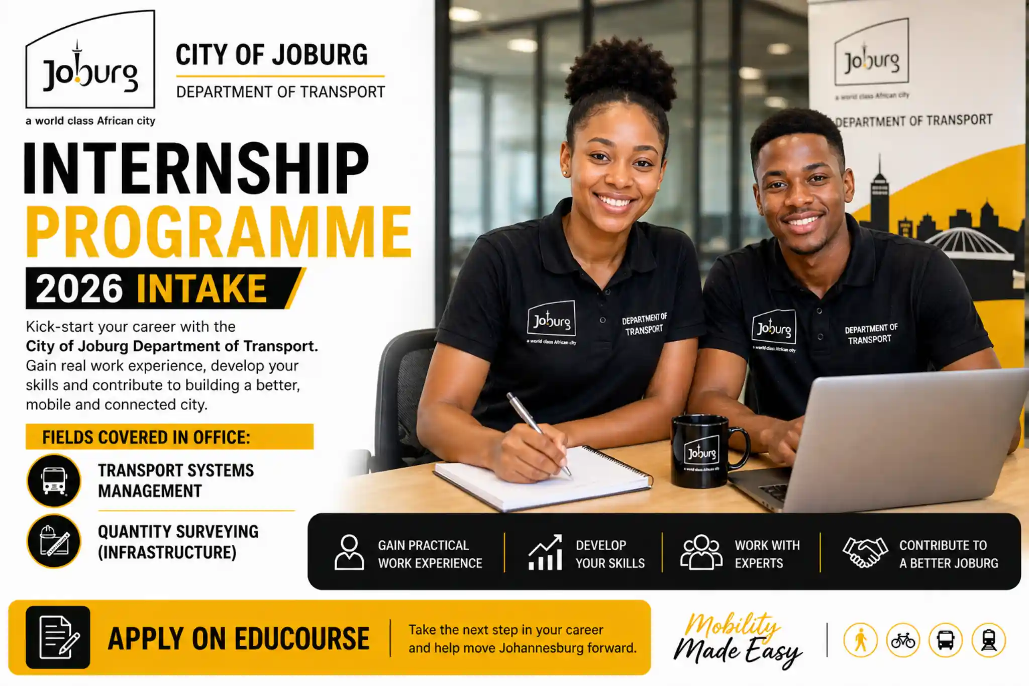 City of Joburg Department of Transport Internship Programme 2026 Intake - Job Tree