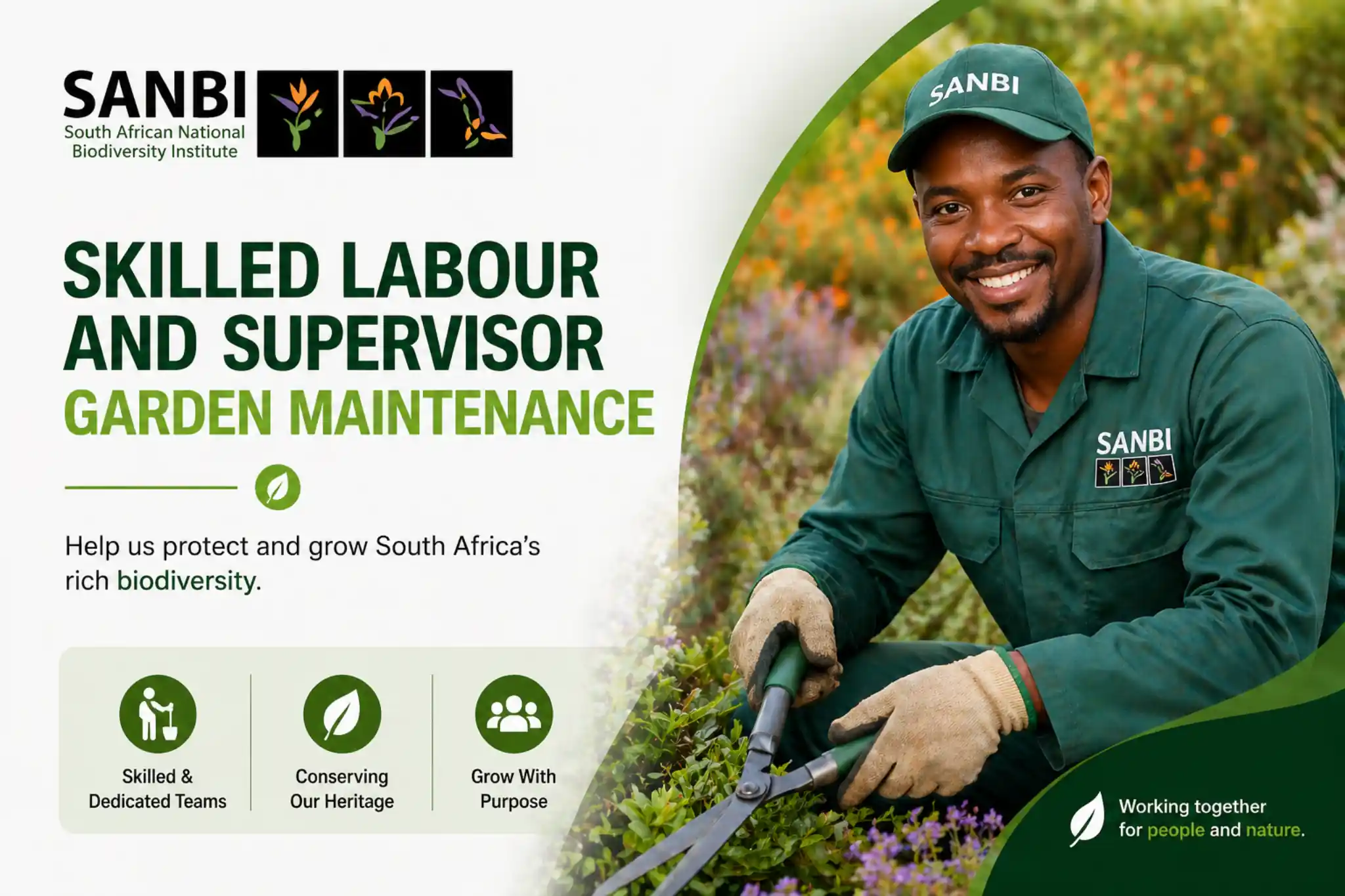SANBI Skilled Labour and Supervisor Garden Maintenance - Job Tree