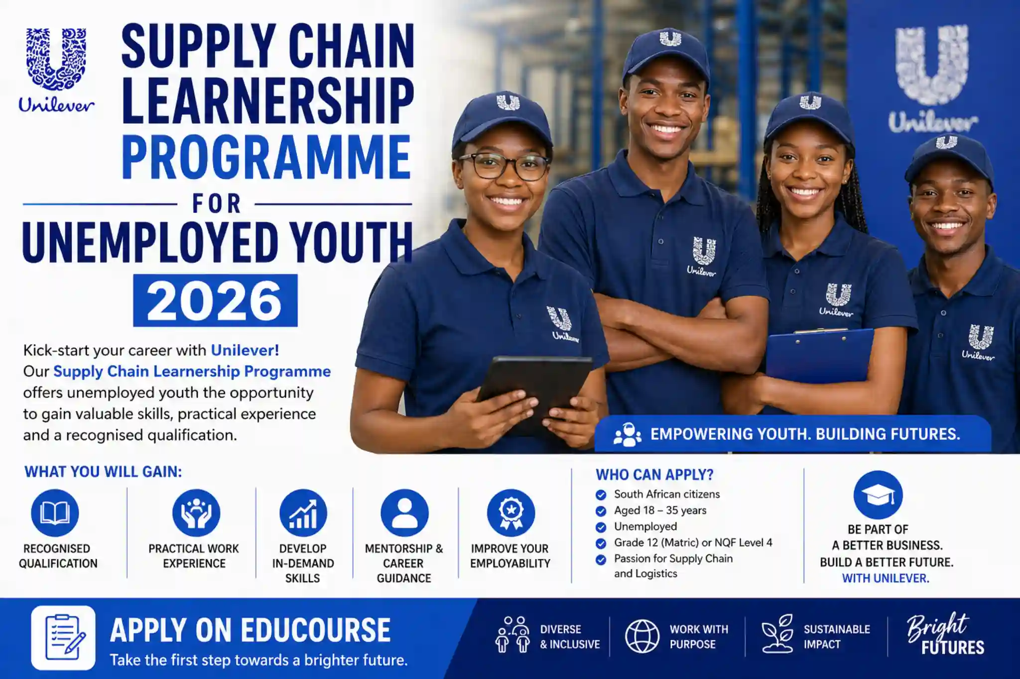 Unilever Supply Chain Learnership Programme for Unemployed Youth 2026 - Job Tree