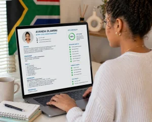 Creating a CV for entry level jobs on a laptop in South Africa