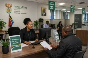 Professional government office environment in South Africa
