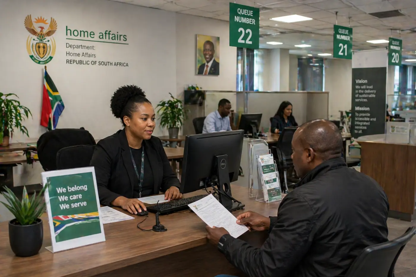 Professional government office environment in South Africa