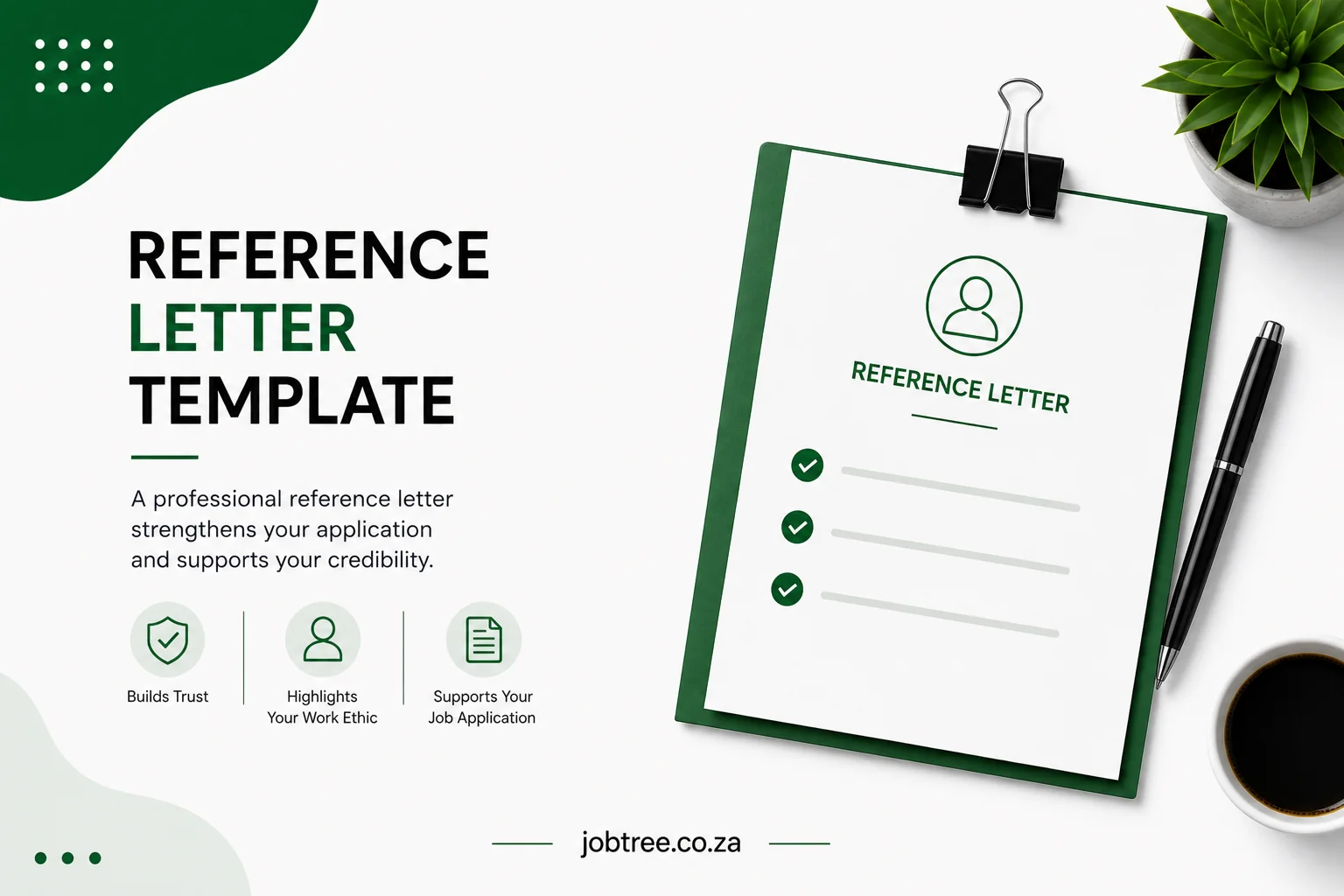 Reference letter template for job applications
