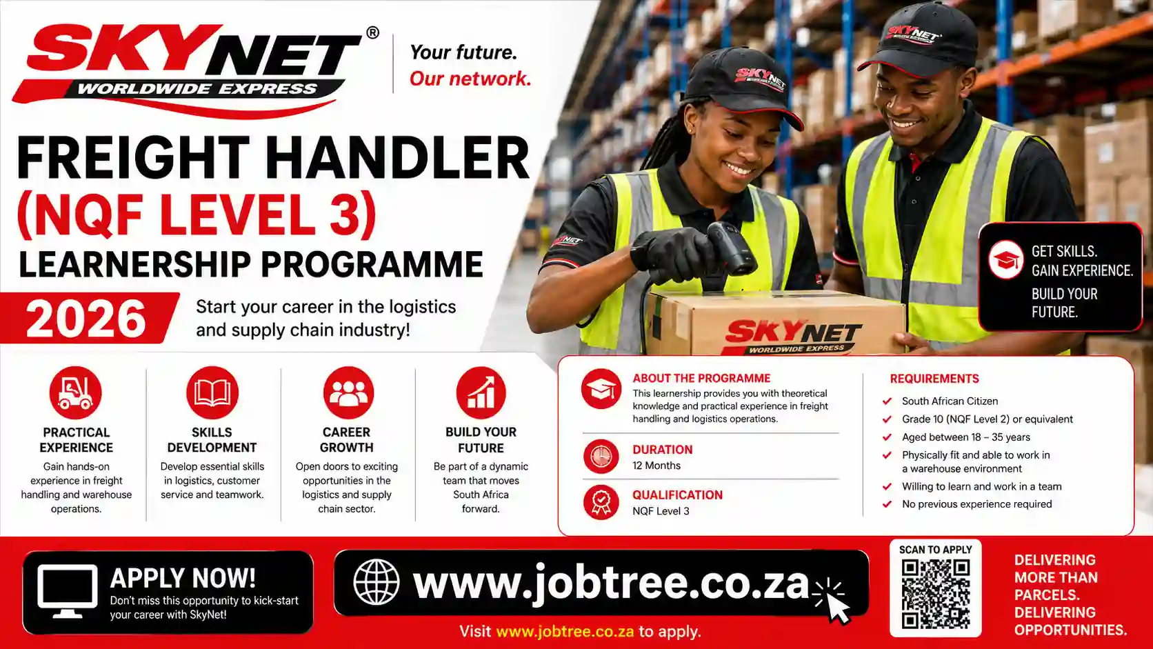 SkyNet Freight Handler (NQF Level 3) Learnership Programme 2026