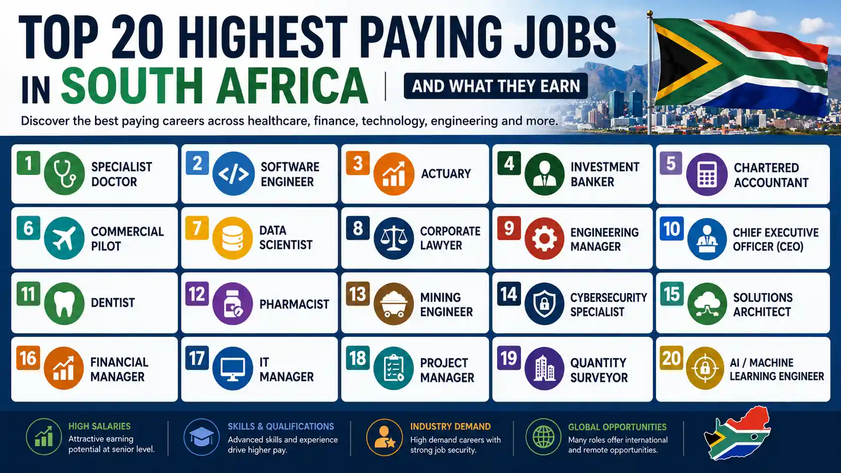 Top 20 Highest Paying Jobs in South Africa and What They Earn