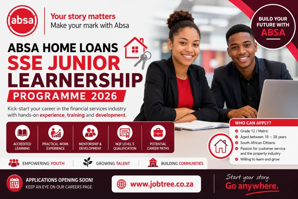 Absa Home Loans SSE Junior Learnership Programme - Job Tree