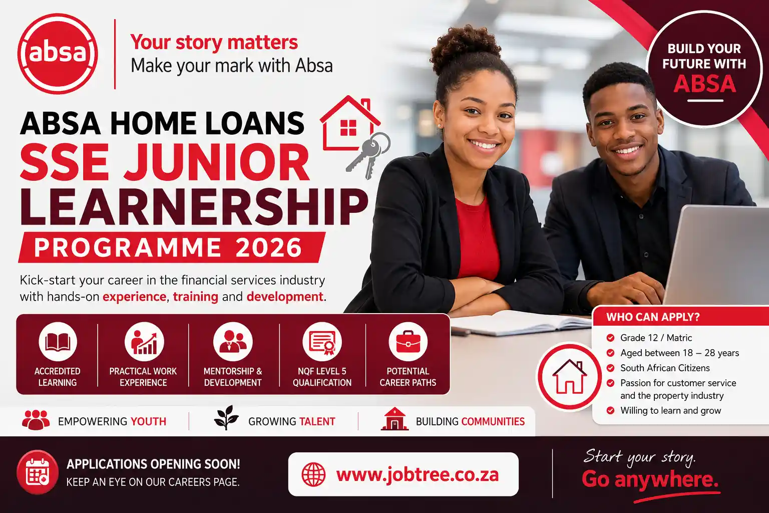 Absa Home Loans SSE Junior Learnership Programme - Job Tree