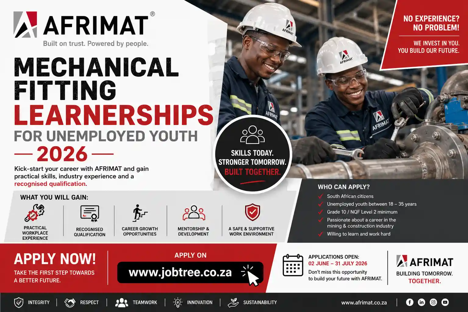 AFRIMAT Mechanical Fitting Learnerships for Unemployed Youth 2026