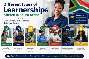 Different types of learnerships offered in South Africa