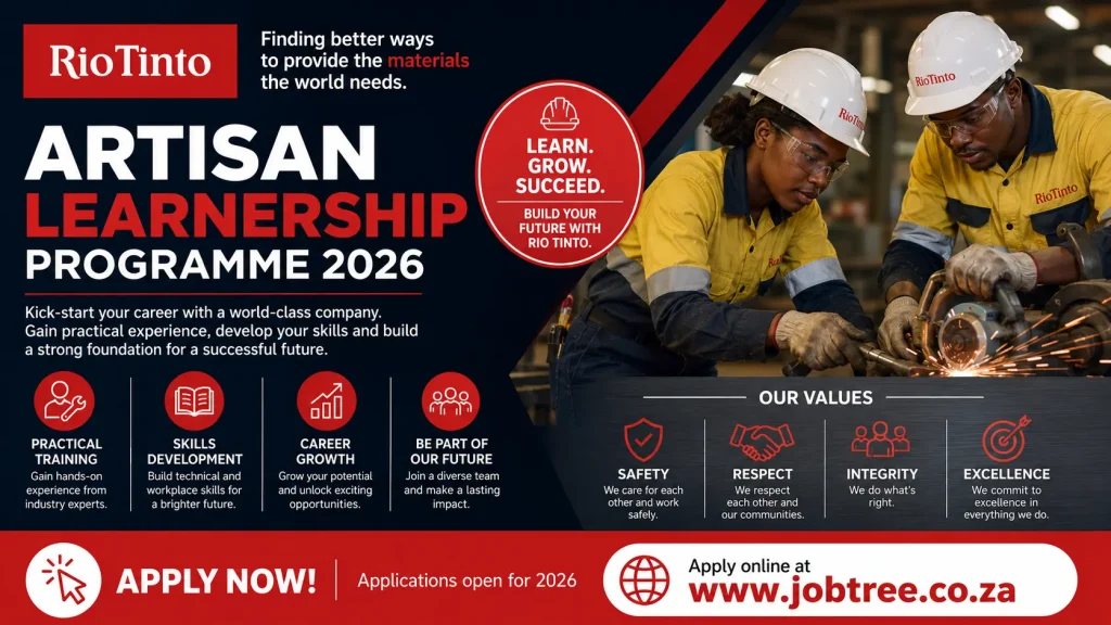 Rio Tinto Artisan Learnership Programme 2026