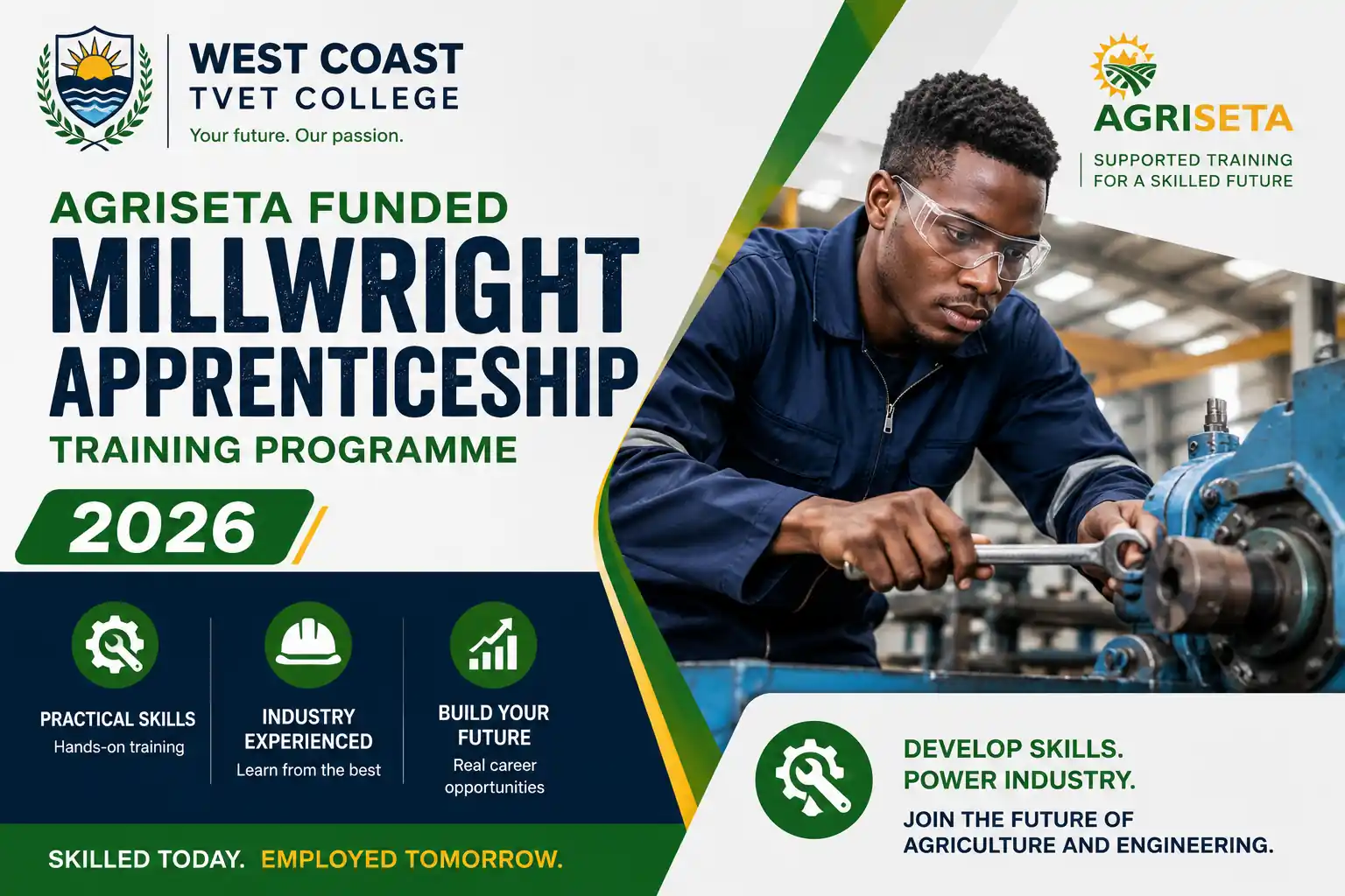 West Coast TVET College: AGRISETA Funded Millwright Apprenticeship Training Programme